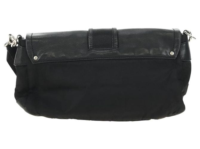 Borsa a tracolla PRADA Nylon Nero Argento Auth yk20454SAV - vista 2