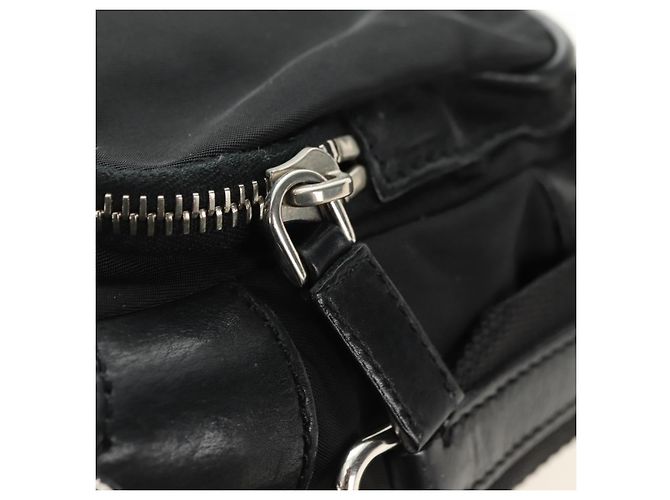 Borsa a tracolla PRADA Nylon Nero Argento Auth yk20454SAV - vista 21