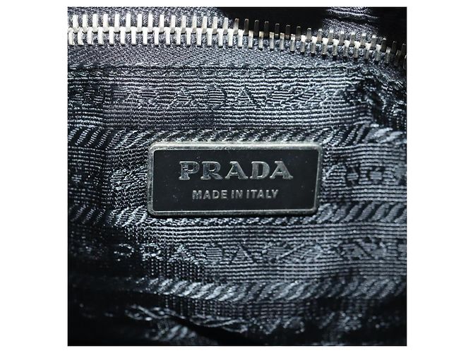 Borsa a tracolla PRADA Nylon Nero Argento Auth yk20454SAV - vista 23