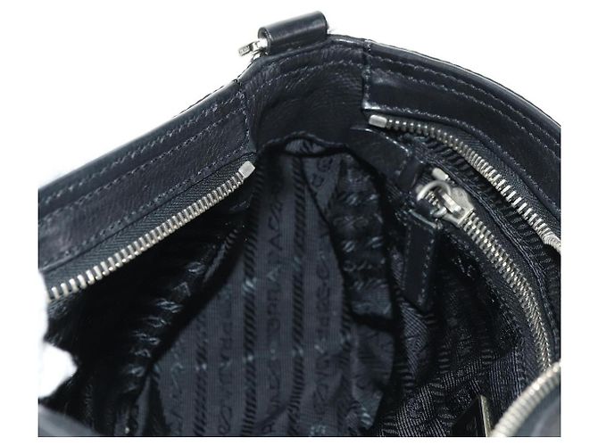Borsa a tracolla PRADA Nylon Nero Argento Auth yk20454SAV - vista 25