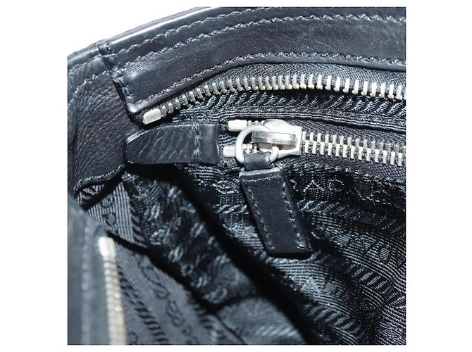 Borsa a tracolla PRADA Nylon Nero Argento Auth yk20454SAV - vista 26