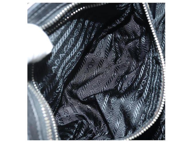 Borsa a tracolla PRADA Nylon Nero Argento Auth yk20454SAV - vista 27