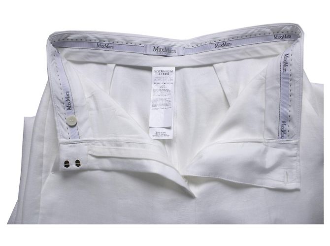 Max Mara, pantalón palazzo de lino blanco - vista 5
