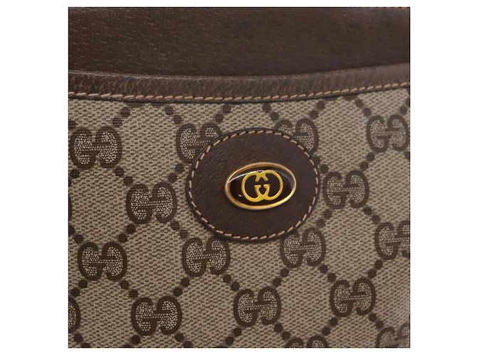 Borsa a tracolla GUCCI GG Supreme PVC Beige Oro 904 02 020 Auth 184463 D'oro - vista 18