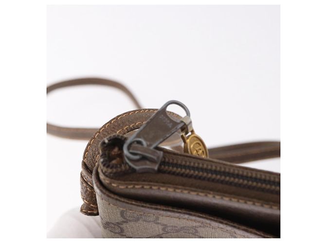 Borsa a tracolla GUCCI GG Supreme PVC Beige Oro 904 02 020 Auth 184463 D'oro - vista 9
