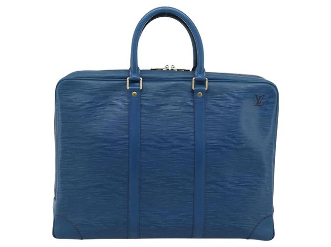 LOUIS VUITTON Epi Porte Documents Voyage Bag Blue M54475 LV Auth 184139 - vista 13