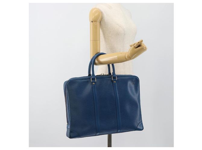 LOUIS VUITTON Epi Porte Documents Voyage Bag Blue M54475 LV Auth 184139 - vista 24
