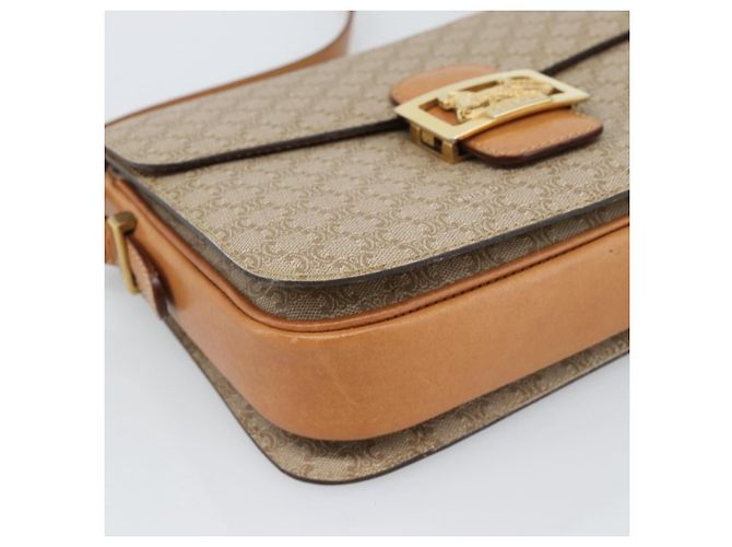 Céline Borsa a tracolla CELINE Macadam Canvas PVC Beige Oro Auth 184209 D'oro - vista 15