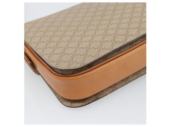 Céline Borsa a tracolla CELINE Macadam Canvas PVC Beige Oro Auth 184209 D'oro - vista 17
