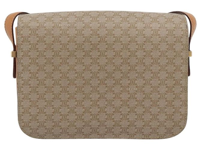 Céline Borsa a tracolla CELINE Macadam Canvas PVC Beige Oro Auth 184209 D'oro - vista 2