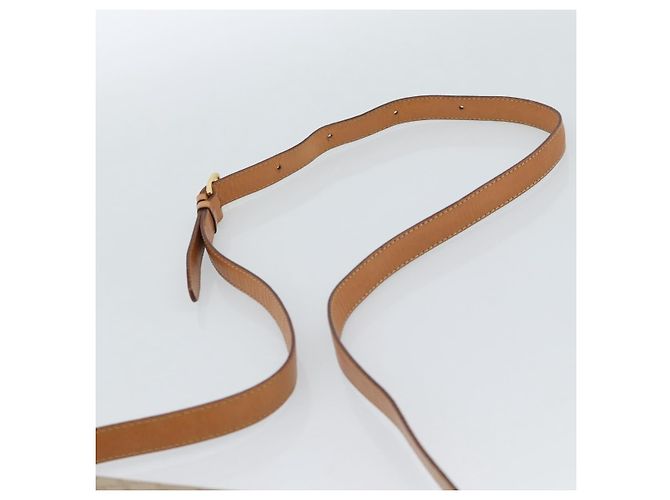 Céline Borsa a tracolla CELINE Macadam Canvas PVC Beige Oro Auth 184209 D'oro - vista 8