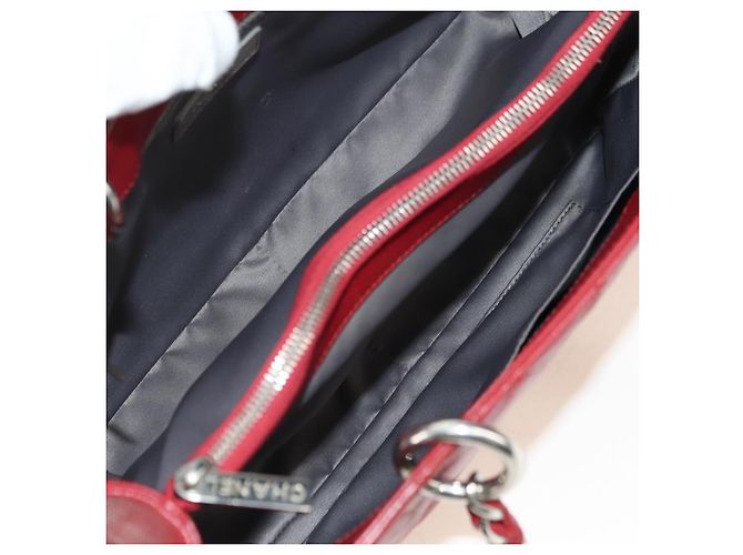 CHANEL GST Matelasse Chain Tote Bag Caviar Skin Red Silver CC Auth ep14654V Argento Rosso - vista 11