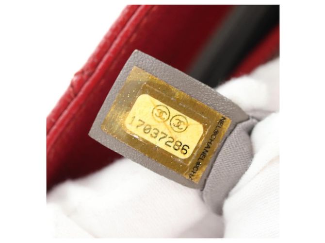 CHANEL GST Matelasse Chain Tote Bag Caviar Skin Red Silver CC Auth ep14654V Argento Rosso - vista 12