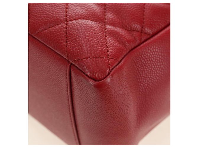 CHANEL GST Matelasse Chain Tote Bag Caviar Skin Red Silver CC Auth ep14654V Argento Rosso - vista 14