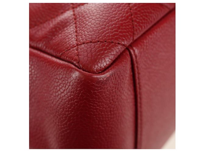 CHANEL GST Matelasse Chain Tote Bag Caviar Skin Red Silver CC Auth ep14654V Argento Rosso - vista 15