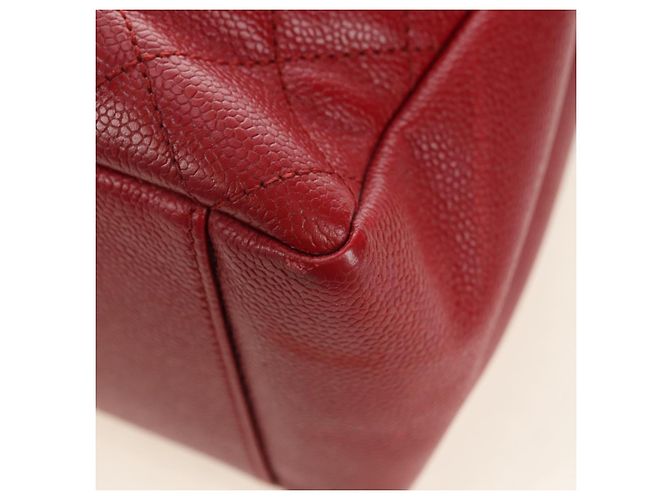 CHANEL GST Matelasse Chain Tote Bag Caviar Skin Red Silver CC Auth ep14654V Argento Rosso - vista 16
