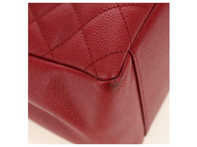 CHANEL GST Matelasse Chain Tote Bag Caviar Skin Red Silver CC Auth ep14654V Argento Rosso - vista 9