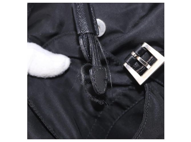 Borsa a tracolla PRADA Nylon Nero Argento Auth 184177A - vista 10
