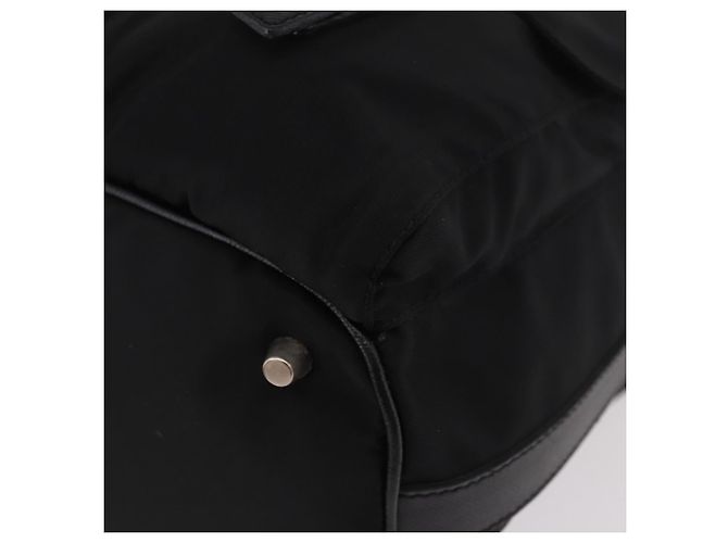 Borsa a tracolla PRADA Nylon Nero Argento Auth 184177A - vista 14