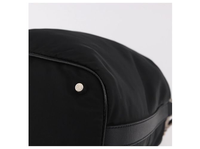 Borsa a tracolla PRADA Nylon Nero Argento Auth 184177A - vista 16