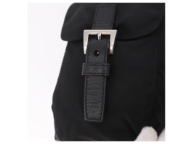 Borsa a tracolla PRADA Nylon Nero Argento Auth 184177A - vista 19