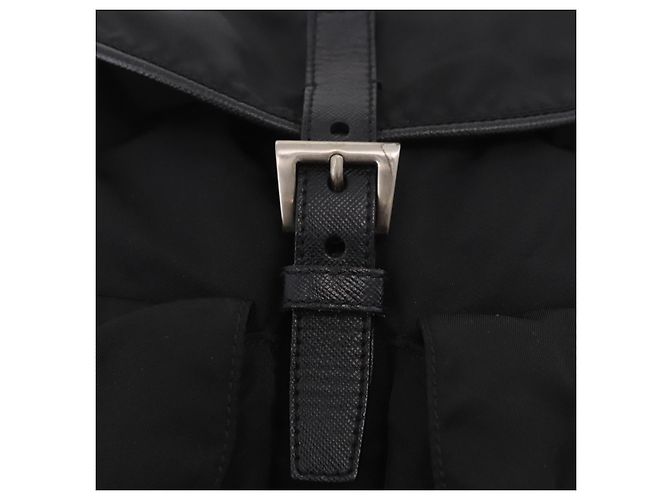 Borsa a tracolla PRADA Nylon Nero Argento Auth 184177A - vista 20