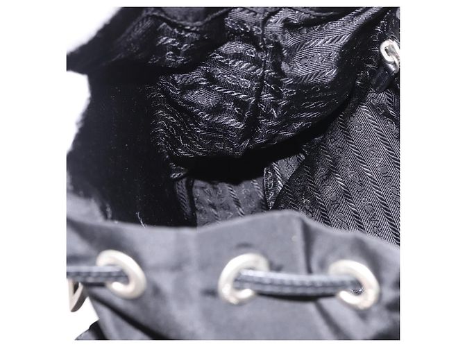 Borsa a tracolla PRADA Nylon Nero Argento Auth 184177A - vista 24