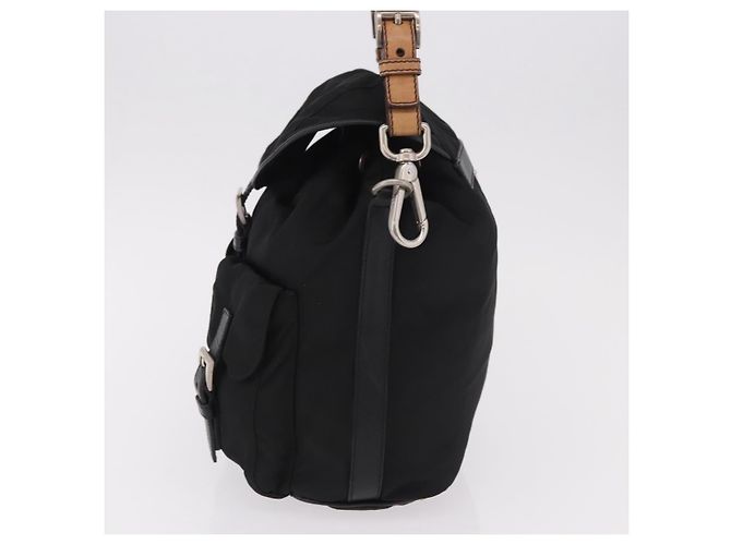 Borsa a tracolla PRADA Nylon Nero Argento Auth 184177A - vista 3