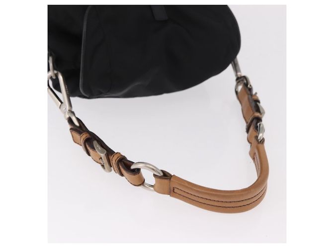 Borsa a tracolla PRADA Nylon Nero Argento Auth 184177A - vista 7