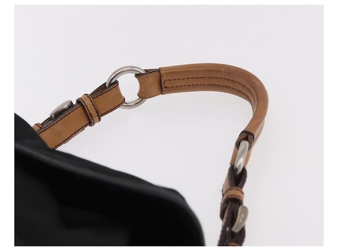 Borsa a tracolla PRADA Nylon Nero Argento Auth 184177A - vista 8