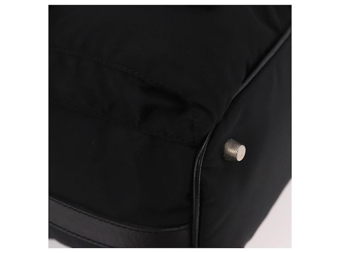 Borsa a tracolla PRADA Nylon Nero Argento Auth 184177A - vista 9