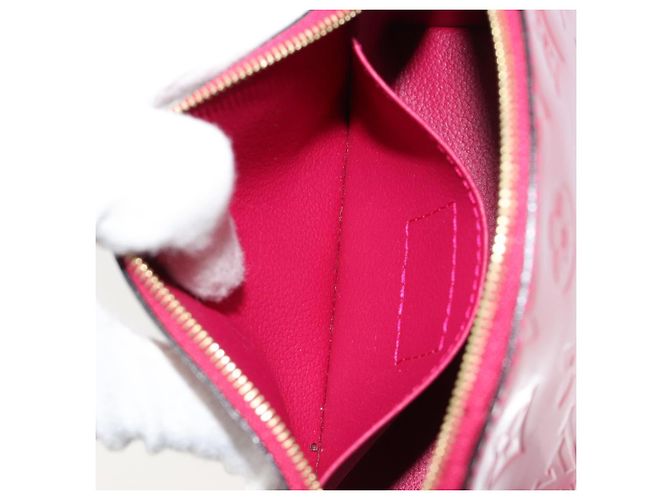 LOUIS VUITTON Vernis Pochette Cosmetic Pouch Rose Indian M90009 Auth gh2086 - vista 11