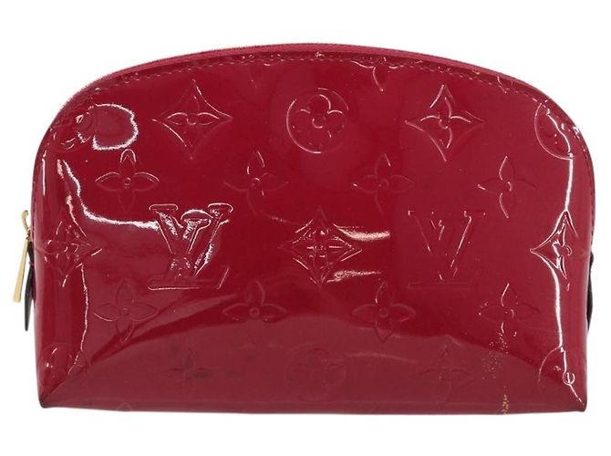 LOUIS VUITTON Vernis Pochette Cosmetic Pouch Rose Indian M90009 Auth gh2086 - vista 13