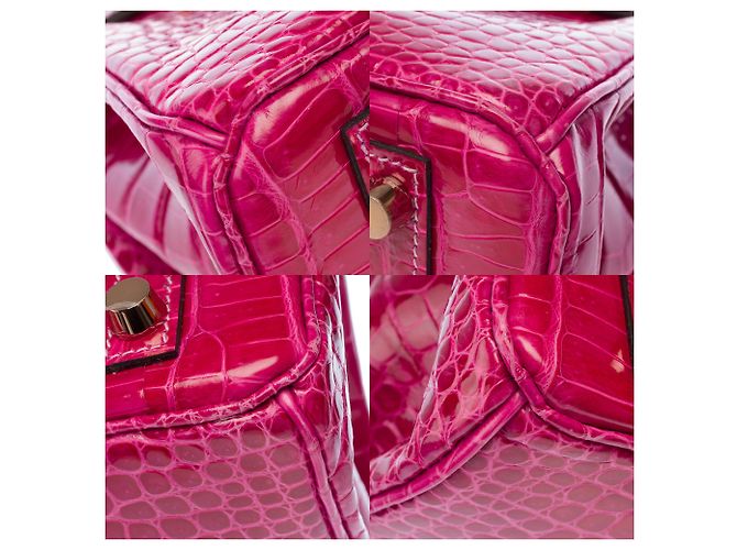 Hermès Borsa HERMES Birkin 25 in Pelle Esotica Rosa - 103600 - vista 12