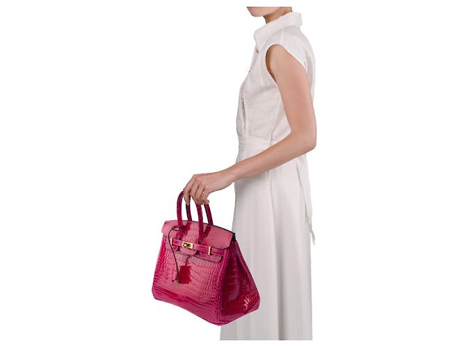 Hermès Borsa HERMES Birkin 25 in Pelle Esotica Rosa - 103600 - vista 13