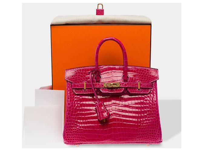 Hermès Borsa HERMES Birkin 25 in Pelle Esotica Rosa - 103600 - vista 2