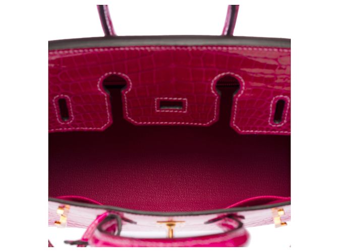 Hermès Borsa HERMES Birkin 25 in Pelle Esotica Rosa - 103600 - vista 9