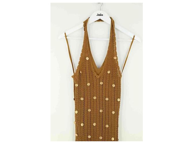 Vestido Sandro de algodón camel - vista 2