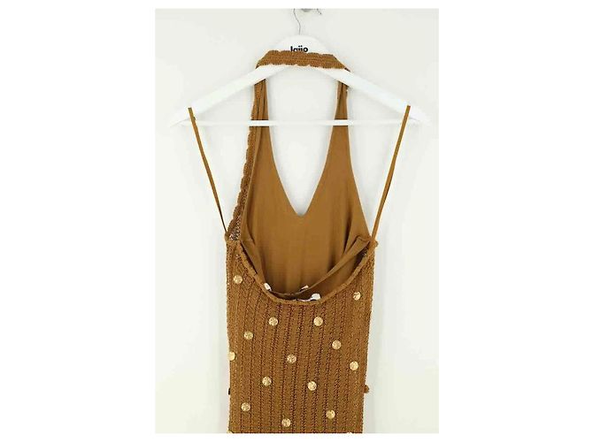 Vestido Sandro de algodón camel - vista 4