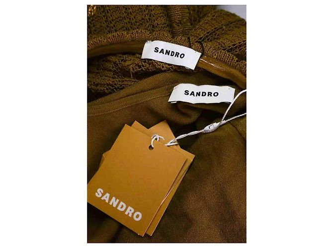 Vestido Sandro de algodón camel - vista 5