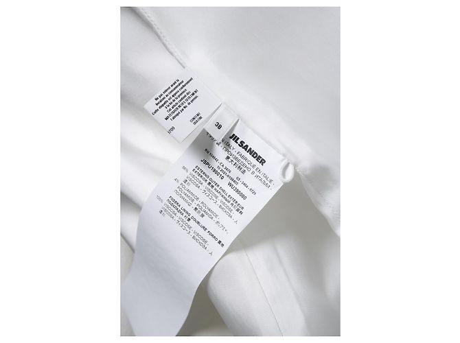 Jil Sander, geraffte Crêpe-Jacke mit Blatt-Brosche Weiß - Ansicht 5