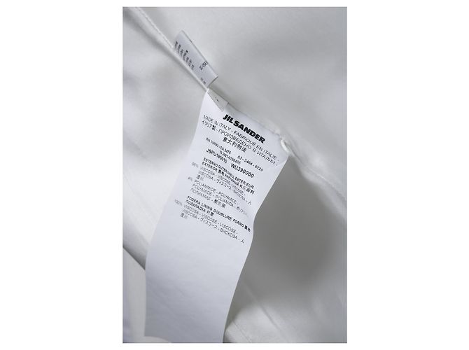 Jil Sander, geraffte Crêpe-Jacke mit Blatt-Brosche Weiß - Ansicht 7