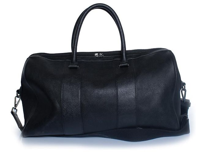 Ted Baker, borsa weekend in pelle e tela nera Nero - vista 2