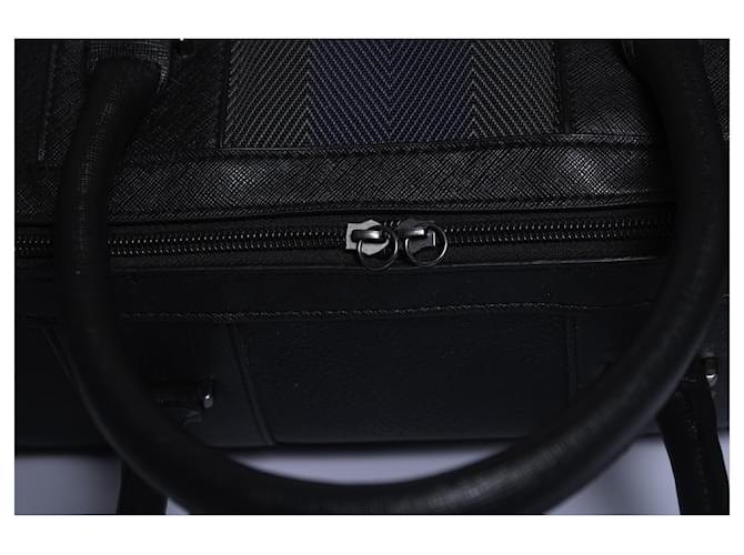 Ted Baker, borsa weekend in pelle e tela nera Nero - vista 7