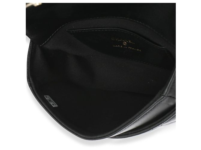 Timeless Chanel Black Quilted Lambskin CC Half Moon Top Handle Flap Nero - vista 5