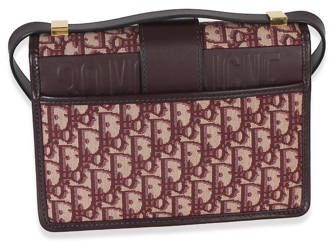 Christian Dior Burgundy Oblique 30 Montaigne Flap Rosso - vista 2