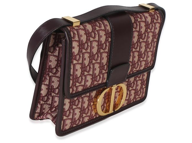 Christian Dior Burgundy Oblique 30 Montaigne Flap Rosso - vista 4