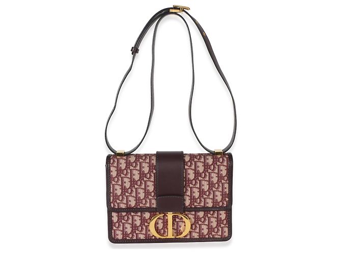 Christian Dior Burgundy Oblique 30 Montaigne Flap Rosso - vista 5