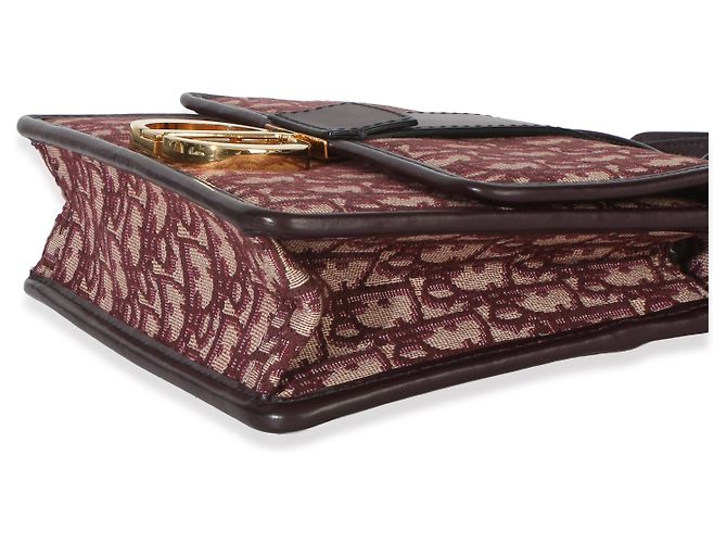 Christian Dior Burgundy Oblique 30 Montaigne Flap Rosso - vista 6