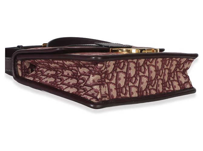 Christian Dior Burgundy Oblique 30 Montaigne Flap Rosso - vista 7